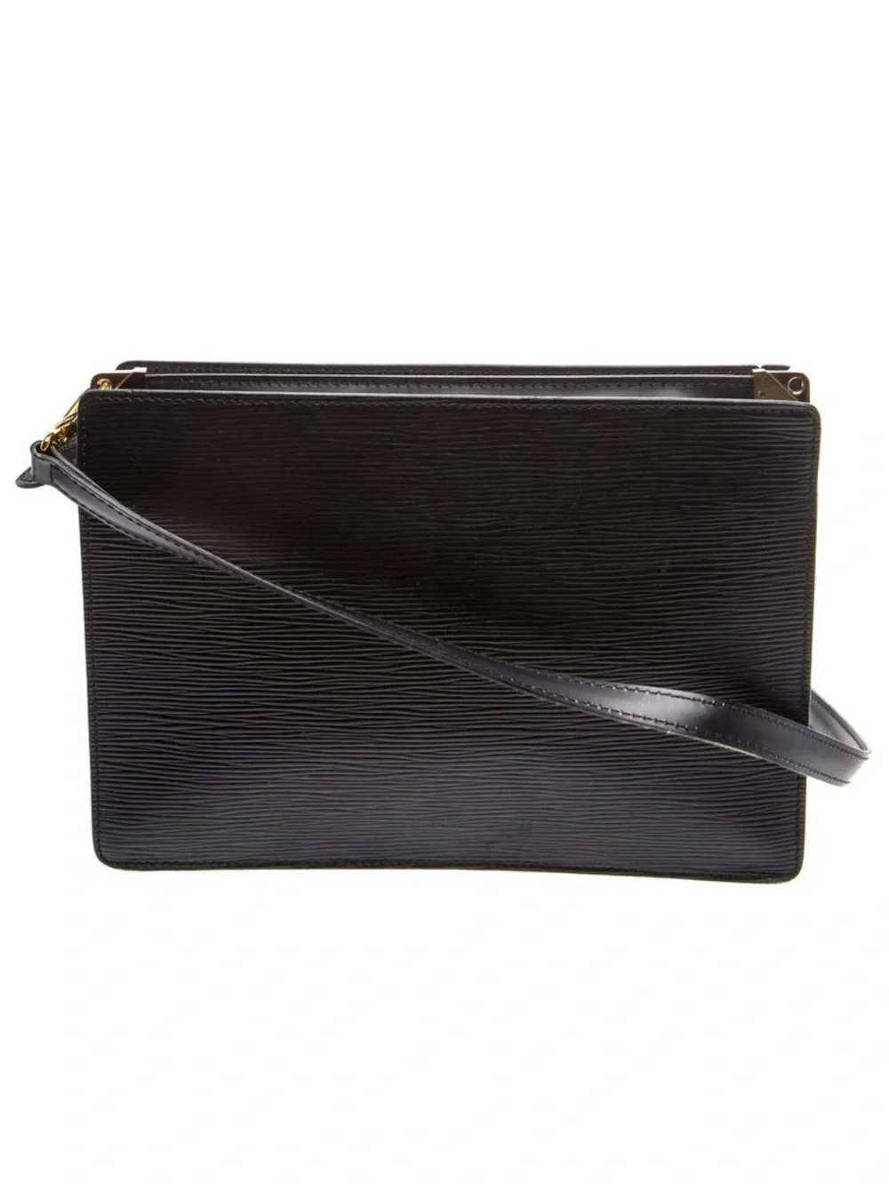 Louis Vuitton Vintage Black Epi Leather Enghien Crossbody Shoulder Clutch Bag